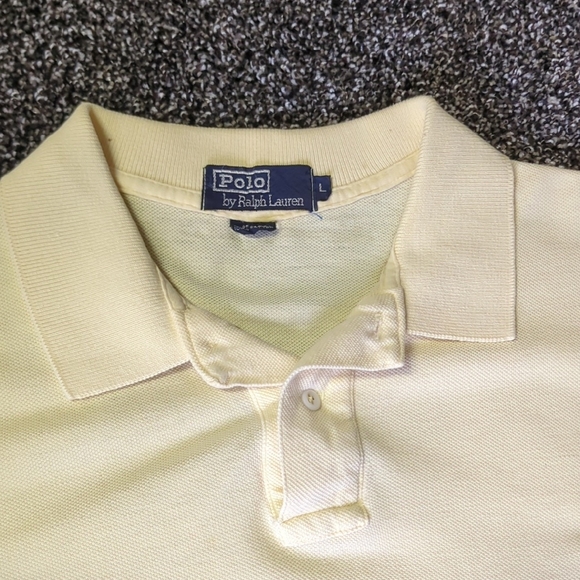 Vintage Polo by Ralph Lauren Yellow Polo Shirt Men’s Size L – Made in USA - Picture 2 of 5